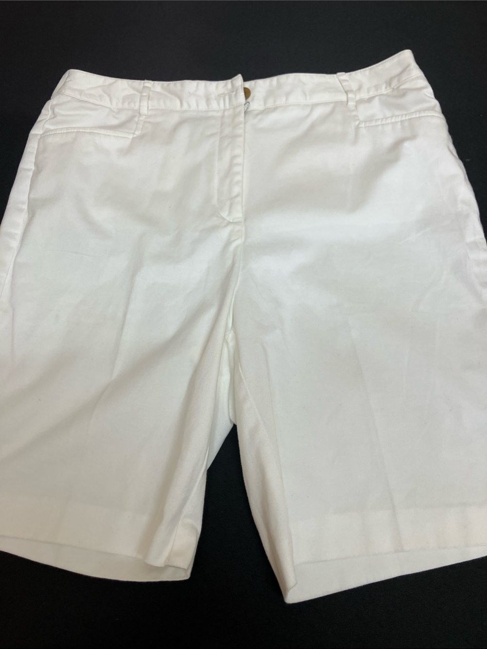 Kim Rogers White Tailored Bermuda Shorts